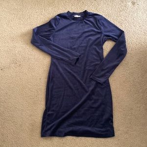 Navy Velvet Style Mini Dress- Fashion Nova